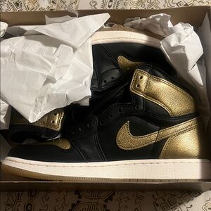 Jordan Kids Sneakers Black and Gold